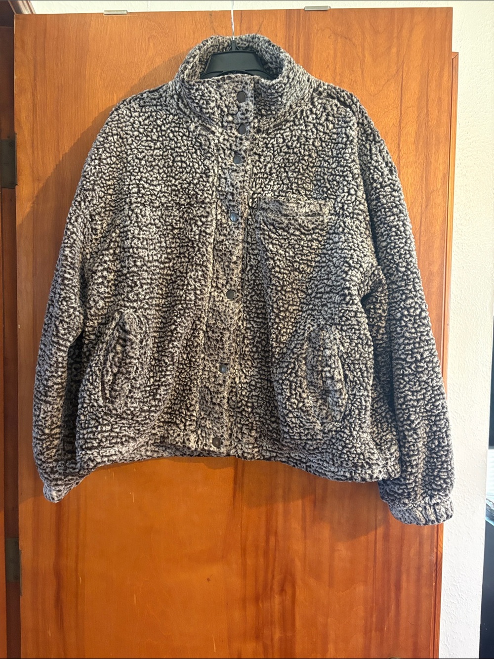 Thread & Supply Gray Sherpa Button-Up Jacket